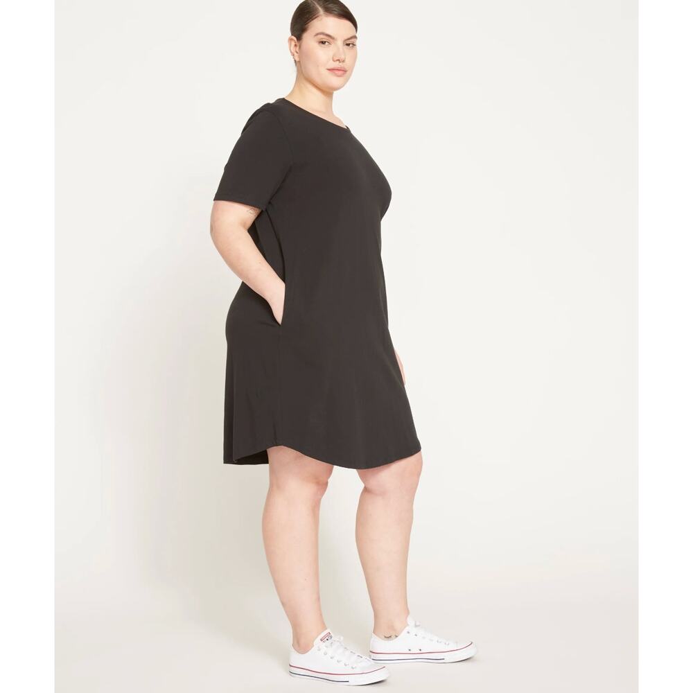 NWT Universal Standard S 14/16 Halie T-Shirt Mini Dress Black Peruvian Cotton